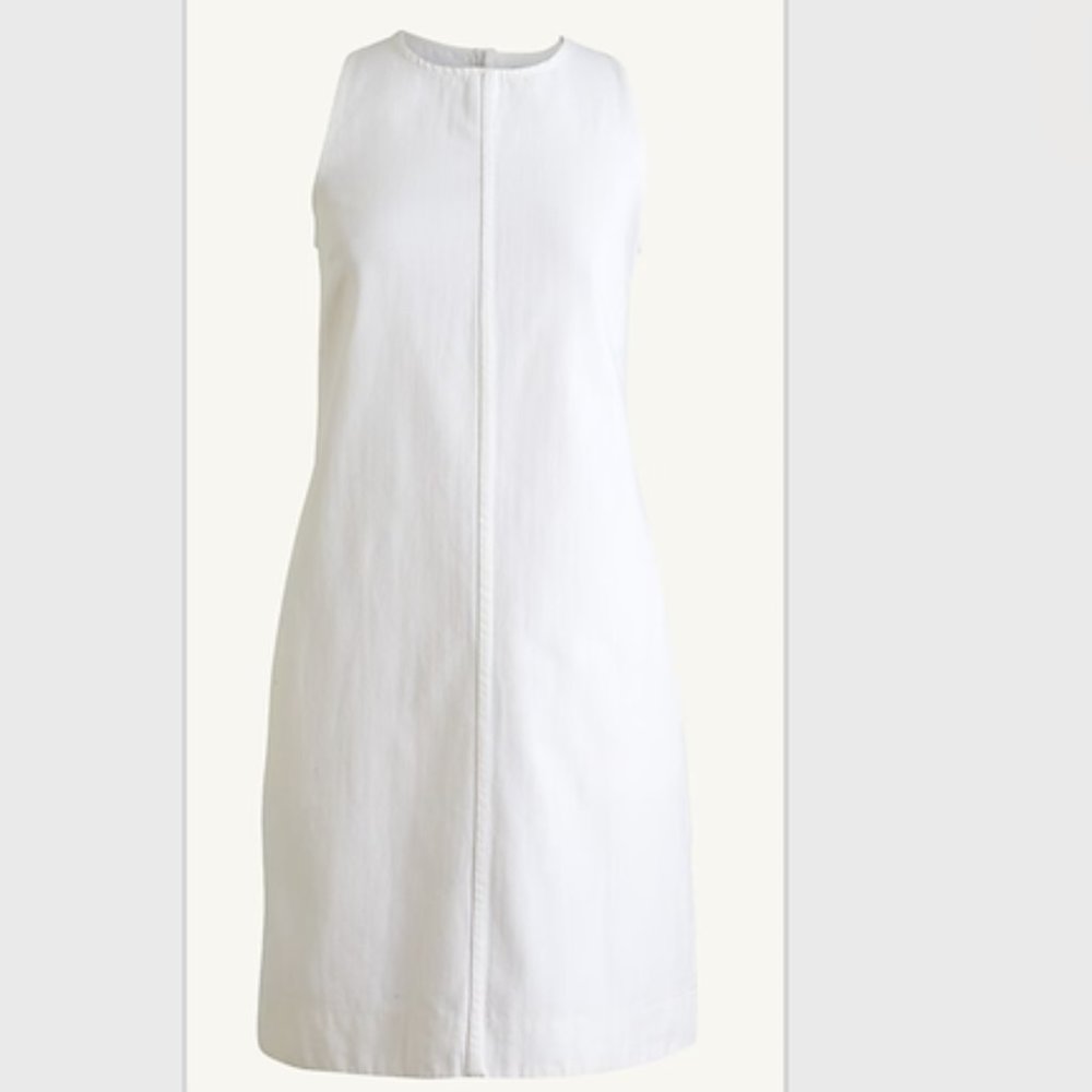 J Crew Denim Shift Dress in White